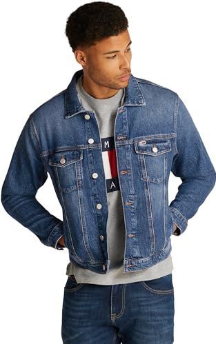 Tommy Jeans Ryan Rglr Trckr Jckt Ch0152 Dm0dm20623 Truckerjack voor heren, Denim (donker denim)