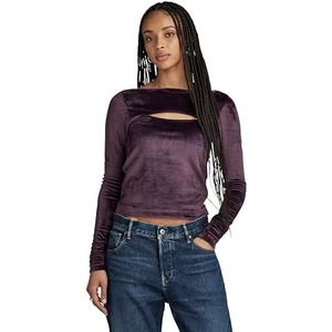 G-STAR RAW Slim Cut-out Boatneck Top Dames T-shirt, Paars (Lt Maze D23811-d422-8880)