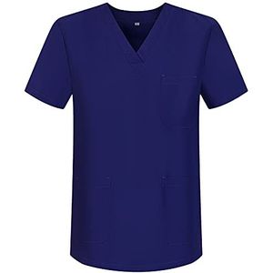 Misemiya - Werkkleding, unisex, kraag, korte mouwen, medisch, uniseks – Ref.817, violet 68, XL, paars 68