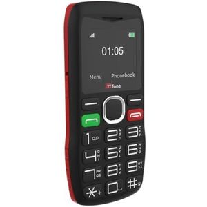 Eenvoudige mobiele telefoon met grote knoppen met noodknop en basisfuncties, zwart (met USB-kabel)