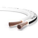 Oehlbach Speaker Wire SP-15 - Hi-Fi stereo luidsprekerkabel, luidsprekerkabel met OFC (zuurstofvrij koper) 2 x 1,5 mm², mini-luidsprekerkabel met spoel, 30 m, wit