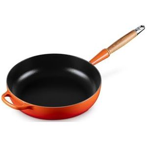 Le Creuset 20259280900422 stoofpan van geëmailleerd gietijzer met houten handvat, 28 cm, vulkanisch