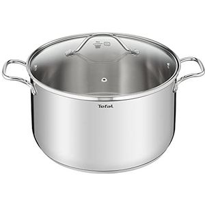 Tefal Intuition XL roestvrijstalen kookpan, 36 cm / 17,5 liter - Geschikt voor inductie, 18/10 roestvrij staal, maat XL, stevige handgrepen, glazen deksel - B8647504