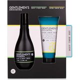 Accentra GENTLEMEN'S GROOMING Coffret cadeau comprenant 150 ml de shampoing pour cheveux et corps, 60 ml de baume après-rasage, parfum menthe fraîche et citron vert – Noir/blanc/menthe