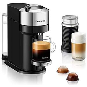 De'Longhi Nespresso Vertuo Next Deluxe ENV 120.CAE koffiezetapparaat met melkopschuimer, chroomkleurig