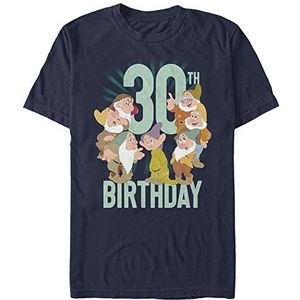 Disney T-shirt à manches courtes unisexe Snow White-Dwarves Thirty Bday Organic, Navy Blau, XXL