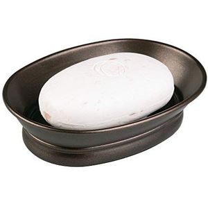 iDesign York Zeepbakje van metaal voor badkamer, douche, wastafel, brons, nikkel, 9,5 x 3,5 x 3,5 cm