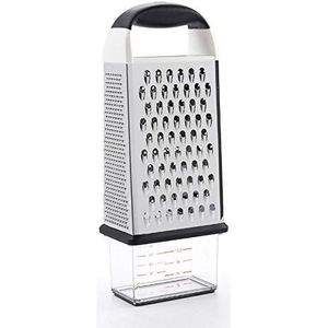 OXO Good Grips 4-zijdige rasp - keukenrasp met opvangbak - roestvrij staal