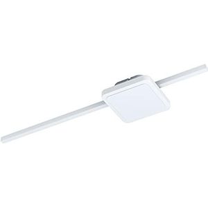 EGLO Sarginto Led-plafondlamp, 2 lampen, modern, minimalistisch, woonkamerlamp van metaal en kunststof in wit, warmwit, vierkant