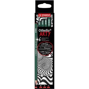 STABILO Othello Grafietpotlood - etui x 6 zachte potloden (2 x 4B, 2 x 3B, 2 x 2B) - Arty serie