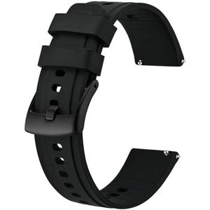 BISONSTRAP 20 mm 22 mm siliconen rubberen horlogeband, armband voor heren en dames, reservebandjes met snelsluiting, Siliconen, Geen edelsteen