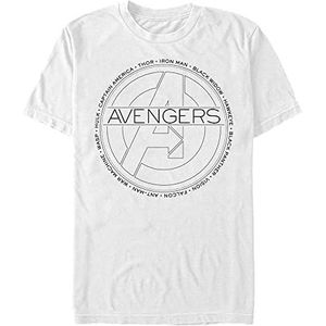 Marvel T-shirt à manches courtes Avengers Classic Avengers Circle Icon Organic Unisexe, Blanc., M