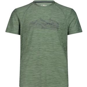 CMP T-shirt élastique en jersey chiné pour homme, Sauge Mel., 48