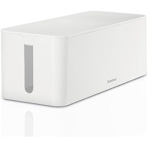 Hama Maxi-kabelbox (opbergdoos voor stekkerdozen, eenvoudig kabelbeheer, voor kantoor, thuis, opslag van opladers, harde schijven enz., met rubberen voetjes) wit