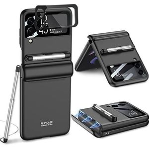 COCOING Samsung Galaxy Z Flip 3 hoes met stylus, scharnierende beschermhoes en camerabescherming, hoes voor Samsung Z Flip 3 5G (zwart)