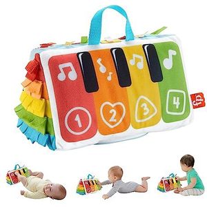 Fisher-Price Muzikaal Speelgoed Mijn Sensorisch Ontwaken Piano Voor Buik En Rug Baby Spel, Met Kleurrijke Lichttoetsen En Muziek, Babyspeelgoed, HND54