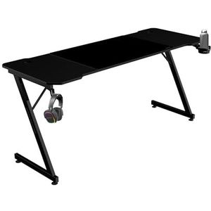 MARSGAMING MGD-X160 Gamingbureau, ergonomisch design, koolstofvezeloppervlak, metalen structuur, XXL muismat, hoofdtelefoonhouder en bekerhouder, kabelbeheer, gamingbureau