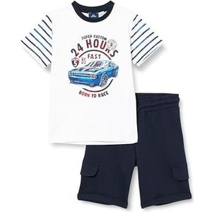 Chicco 2-delige set T-shirt en shorts, casual broek voor jongens (1 stuk), Blauw (1)
