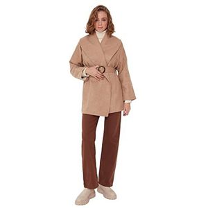 TRENDYOL Manteau oversize Straight Plain pour femme, camel, 40