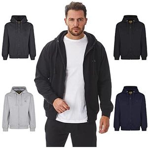 Iron Mountain Heren hoodie van milieuvriendelijke gerecyclede wol, pluisvrij, flexibel en comfortabel, met ritssluiting, zwart, maat M