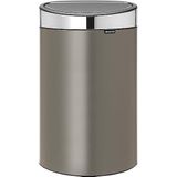 Brabantia Touch Bin Prullenbak - 40 liter - Platinum/Matt Steel deksel