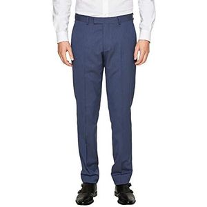 s.Oliver BLACK LABEL Slim fit voor heren: pantalon met stretch comfort, Blauw met stippen