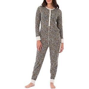 Fruit of the Loom Micro Waffle Premium Thermal Union Suit Pyjamabroek voor dames, bedrukt, XSS, Bedrukt dier