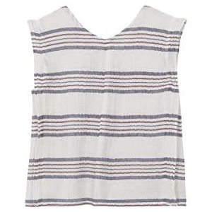 Gocco Blouse en Mousseline de soie à Rayures Filles, Bleu moyen, 5-6 ans