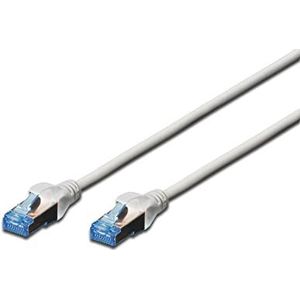 DIGITUS Cat 5e LAN-kabel, 5 m, CCA netwerkkabel met RJ45, SF/UTP, afgeschermd, Cat-6 & Cat-5 compatibel, grijs