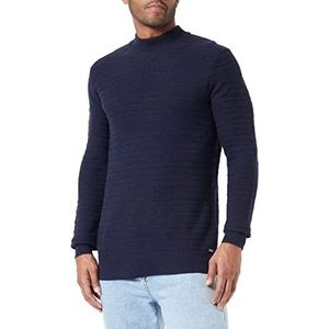 TOM TAILOR Sweatshirt voor heren, 13160, mix marineblauw, gebreid, maat XL, 13160 - Melange Marine Breiwerk