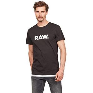 G-STAR RAW Heren logo Raw. Holorn korte mouwen T-shirt, Zwart (Black 8415-990), M