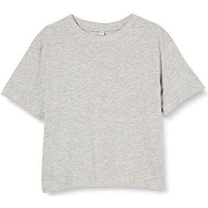 Build Your Brand Cropped Jersey T-shirt voor meisjes, grijs.
