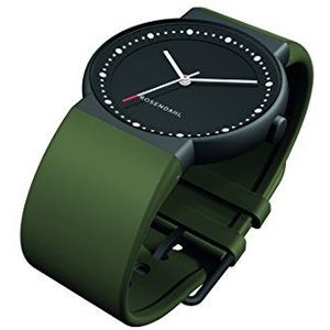 Rosendahl - 43253 - herenhorloge - kwarts - analoog - armband van rubbergroen, zwart/groen, armband, Zwart/Groen, armband