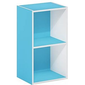 Furinno Luder boekenkast, open, lichtblauw/wit, 30,5 (B) x 53,9 (H) x 23,7 (D) cm