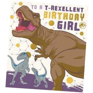 Officiële Jurassic World The Movie verjaardagskaart voor haar, verjaardagskaart recyclebaar, verjaardagskaart officieel gelicentieerd