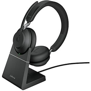 Jabra Evolve2 65 Draadloze PC Headset met oplaadstation - UC Certified met Noise Cancelling en lange batterijduur - USB-C Bluetooth Adapter - Zwart