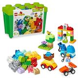 LEGO DUPLO Classic 10439 De doos met bouwstenen voor auto's en vrachtwagens, educatief spel voor jongens en meisjes vanaf 18 maanden