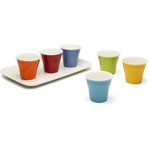 Set van 7 Brunch Time espressokopjes, meerkleurig