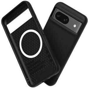 RHINOSHIELD Hoesje compatibel met [Pixel 8] | SolidSuit compatibel met Magsafe - dunne hoes met schokabsorberende technologie en premium matte afwerking - klassiek zwart