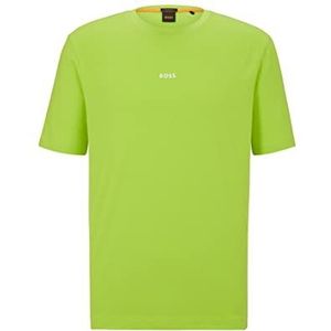 BOSS TChup T-shirt voor heren, katoen, stretch logoprint, Bright Green329