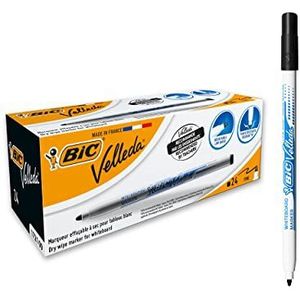 BIC Velleda 1721 Whiteboard Stiften Dunne Kogelpunt - Zwart, Doos van 24 Stuks