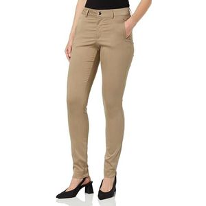 KAFFE Women's Trousers Slim Fit Regular Waistband Zip and Button Fastening Pants Femme, Brindle, 42