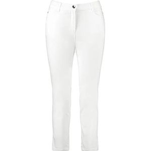 Samoon 7/8 dames jeans Betty jeans kort 7/8 katoen denim bedy jeans korte jeans effen 7/8 gewassen effect lengte grote maten, Gebroken wit