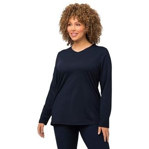 Ulla Popken T-shirt fonctionnel de ski pour femme, Marine, 64-66/grande taille