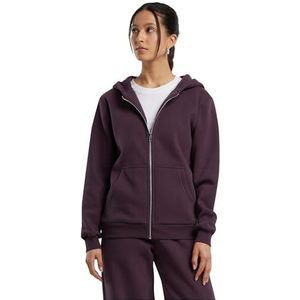 Build Your Brand By290-dames Fluffy Zip Hoody Sweatshirt met capuchon voor dames (1 stuk), Plumpurple