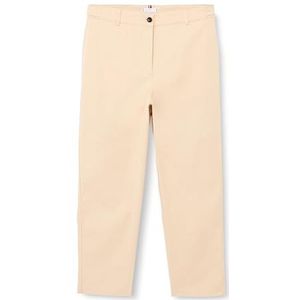 Tommy Hilfiger Tapered Co geweven keperstof Chino broek voor dames, klassiek beige, 66, Classic Beige