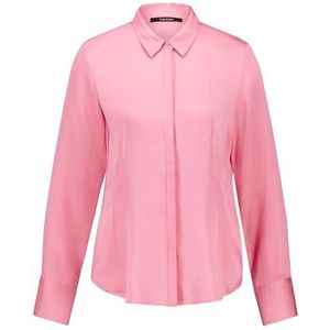 Taifun Damesblouse met lange mouwen en lange mouwen, effen, Soft Blush, 46, Soft Blush