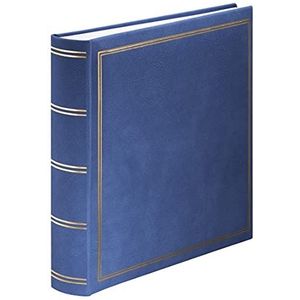 Hama Jumbo London fotoalbum 30x30 cm (fotoboek met 80 witte pagina's, album voor 320 foto's om te personaliseren en te plakken), blauw