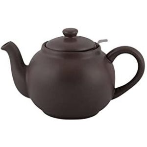 PLINT Eenvoudige en elegante keramische theepot, wereldbol met zeef van roestvrij staal, 900 ml, voor 3-5 kopjes, bloementheepot, voor bloementhee, modern, zwart