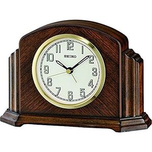 Seiko Unisex Horloges Witte Houten Beugel Qxe043b, Bruin, Classic, Bruin, klassiek